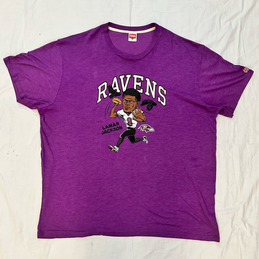 Homage Lamar Jackson caricature Tee 3XL